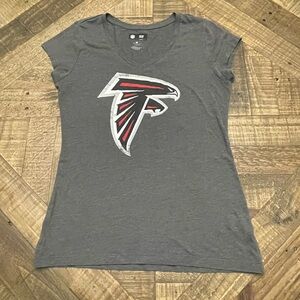 NFL Atlanta Falcons Women's Gray V-Neck Tee